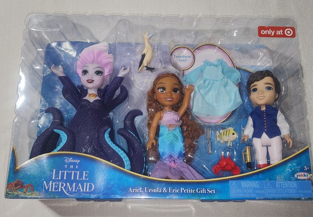 The little mermaid Ariel, Ursula and Eric petite gift set